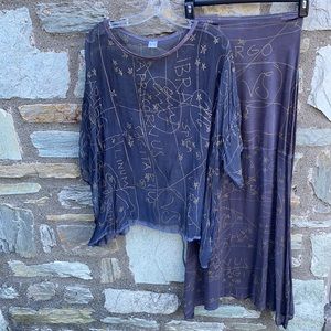 The People of the Labyrinths Silk Top Skirt Zodiac
